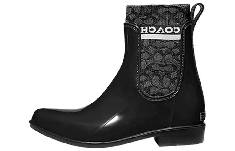 COACH COACH Rubber Short Chelsea Boots Women's Black