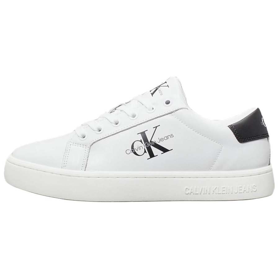 CKJ CALVIN KLEIN JEANS Leather Low top Skateboard Shoes Women's White