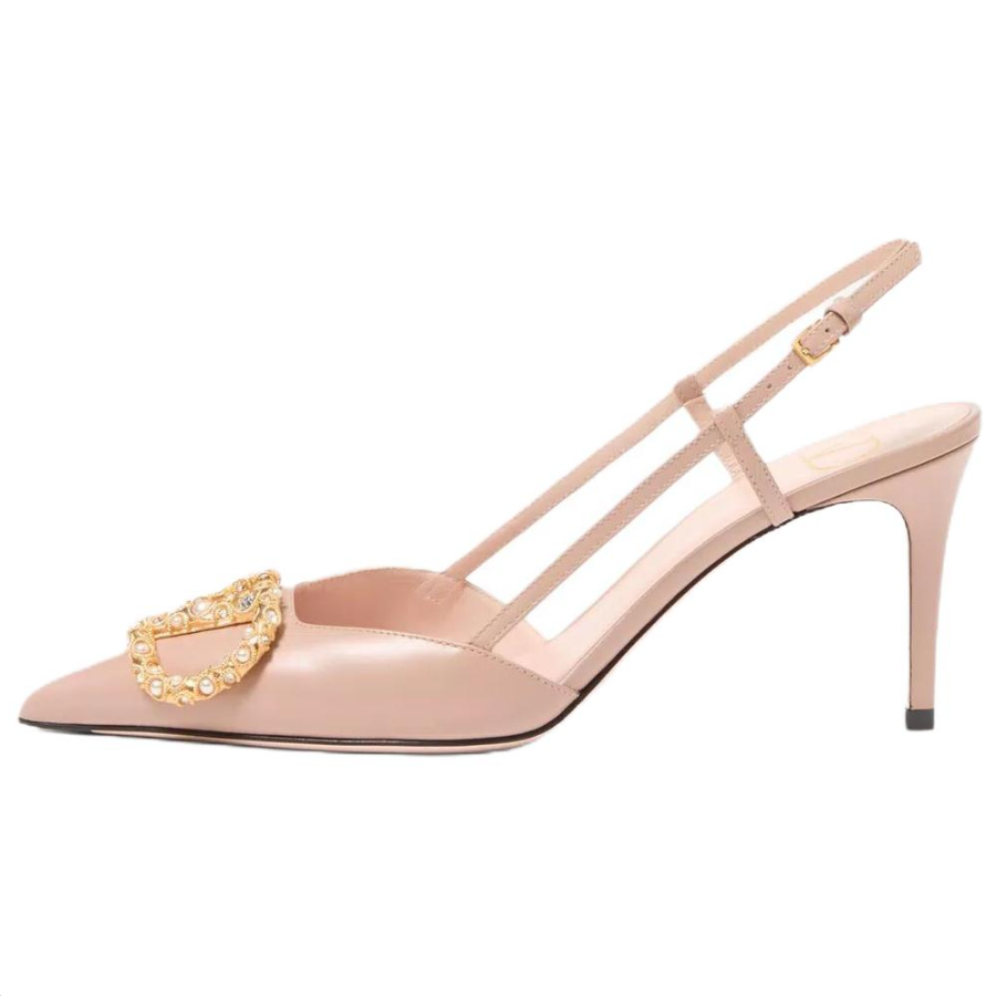 Valentino Garavani VLogo Signature Slim Heel High Heels 8cm Women's Pink