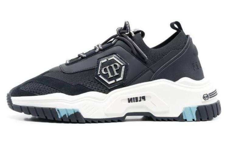PHILIPP PLEIN Leather Low top Sports Casual Shoes Men's Marine Blue