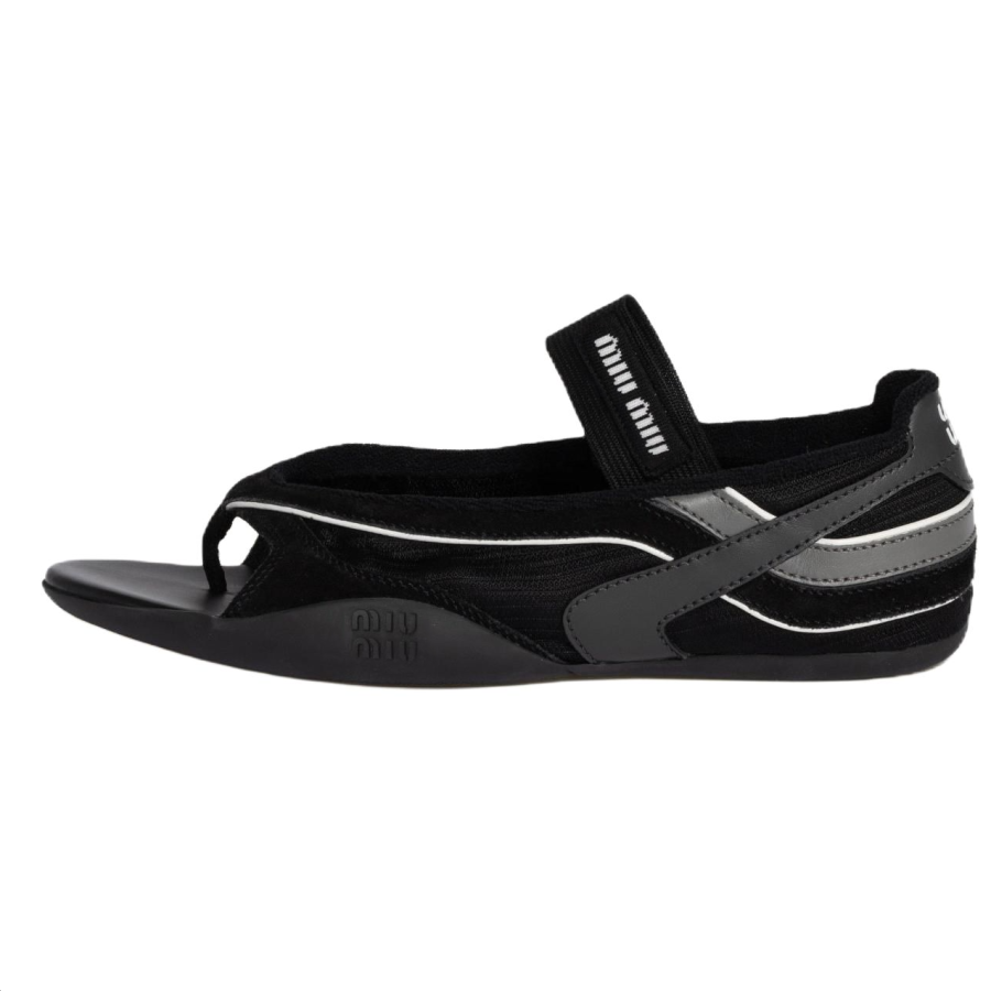 MIU MIU Gymnasium SS25 Spring Summer Collection One Strap Sandals Women's Black