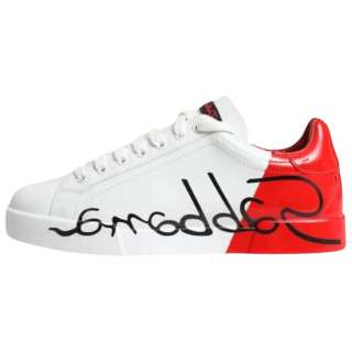 Dolce & Gabbana Portofino Leather Low top Skateboard Shoes Men's White