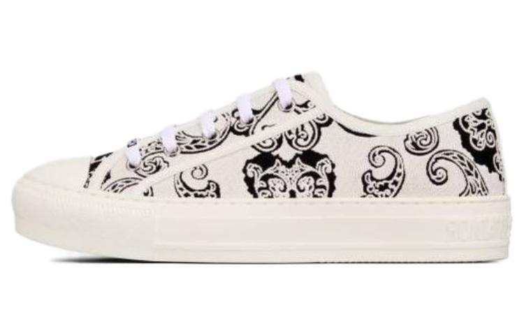 DIOR Walk'n'Dior Platform Shoes Low top Stylish Skateboarding Shoes Women's Black White