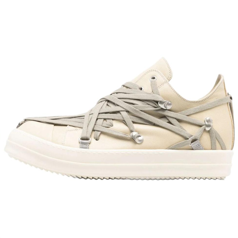 RICK OWENS RICK OWENS/RO Leather Low top Skateboard Shoes Men's Beige