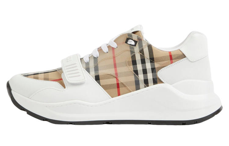 Burberry Burberry Check And Leather Sneaker White Clear Check