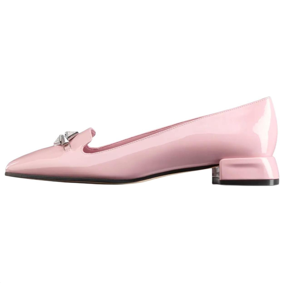 Jimmy Choo Ravi Flat Patent Leather Casual Shoes Women's Pink