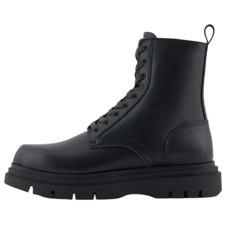ARMANI EXCHANGE ARMANI EXCHANGE AE Short Mid Calf Combat Boots Men's Black
