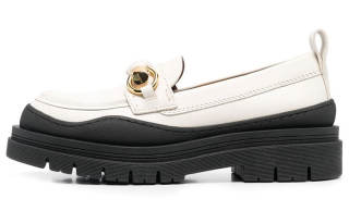 See By Chloe Leather Round Tip Flat Shoes Women's White