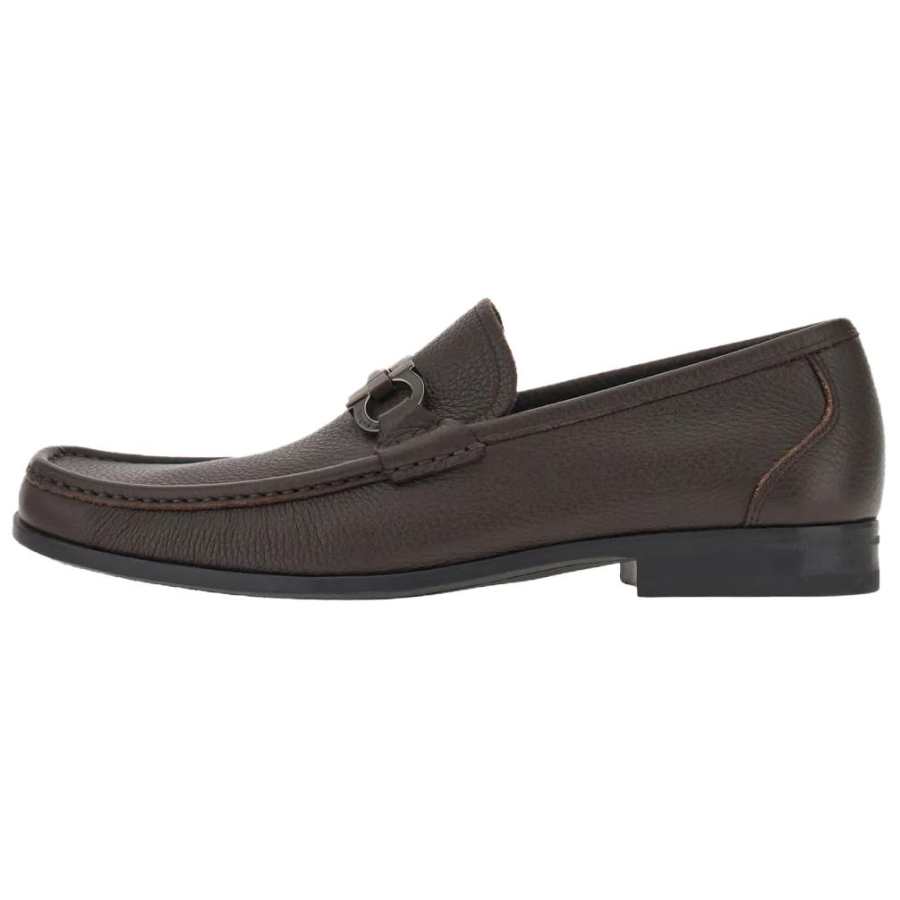 FERRAGAMO Gancini Loafers Men's Dark Brown