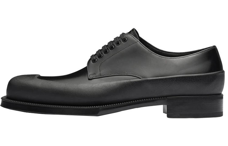 PRADA PRADA Brushed Square-toe Derby Shoes