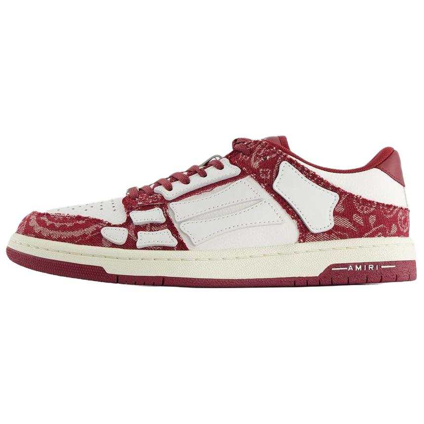 AMIRI Skel Top Low Leather Low top Skateboard Shoes Women's White Red