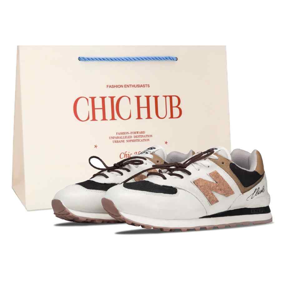 New Balance New Balance NB 574 Fabric Slip Resistant Abrasion Resistant Low top Running Shoes Unisex Brown Black