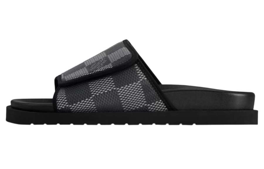 LOUIS VUITTON LOUIS VUITTON Miami Slide Slippers Men's Black