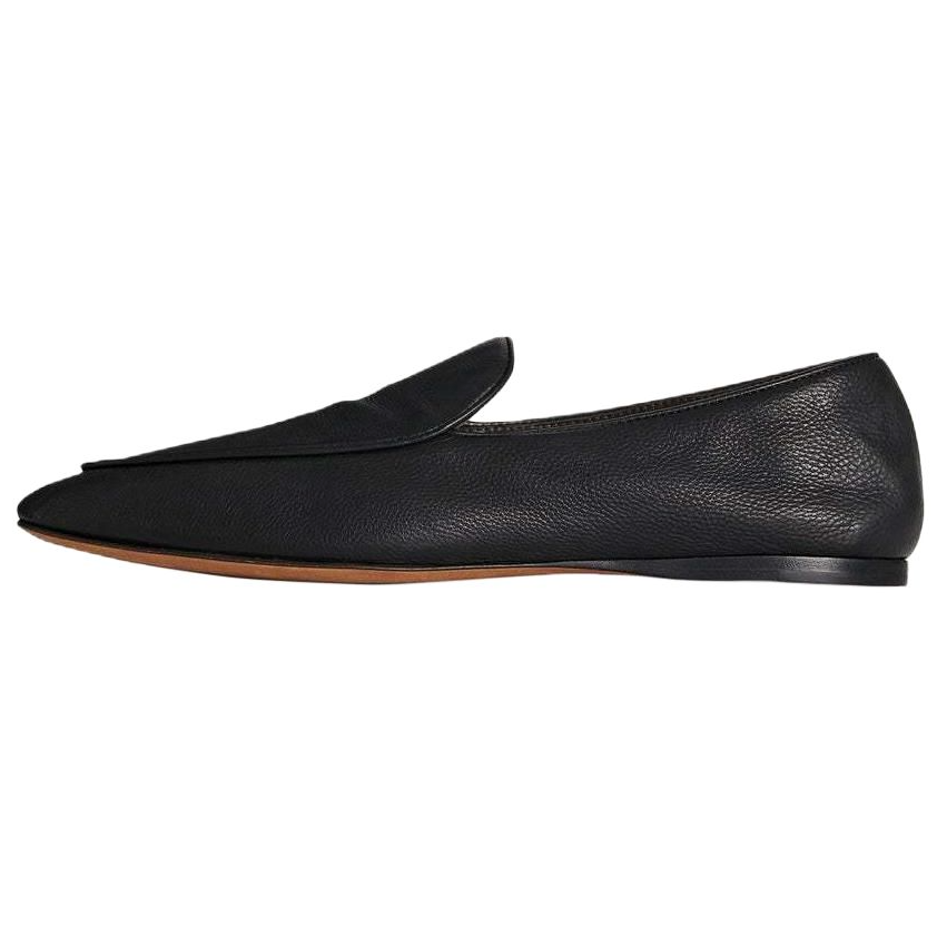 THE ROW Awar Leather Loafers Women's Black
