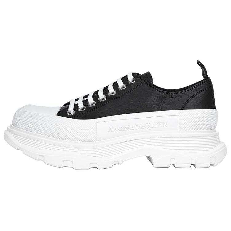 Alexander McQueen Alexander McQueen Tread Slick Low Lace Up Black Leather White