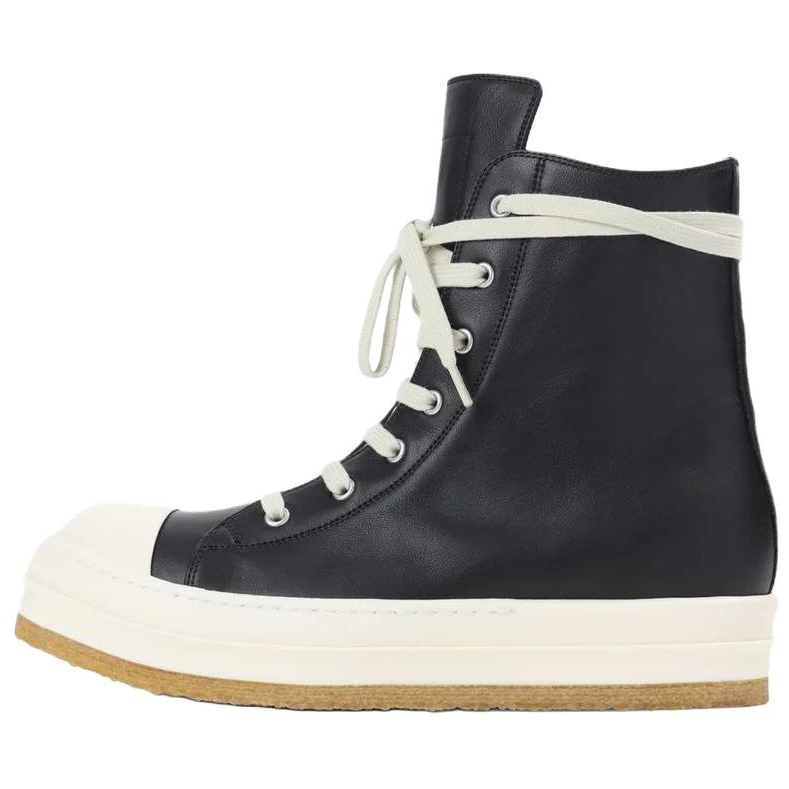 RICK OWENS RICK OWENS/RO CONCORDIANS Cow Leather High top Skateboard Shoes Men's Black