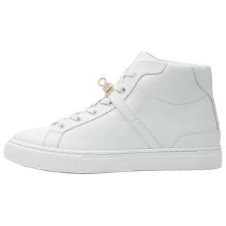 HERMES Daydream Cow Leather High top Stylish Skateboarding Shoes Women's White