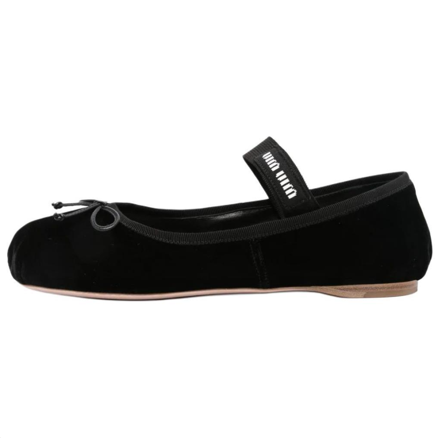 MIU MIU Flat Mary Jane Shoes Women's Black