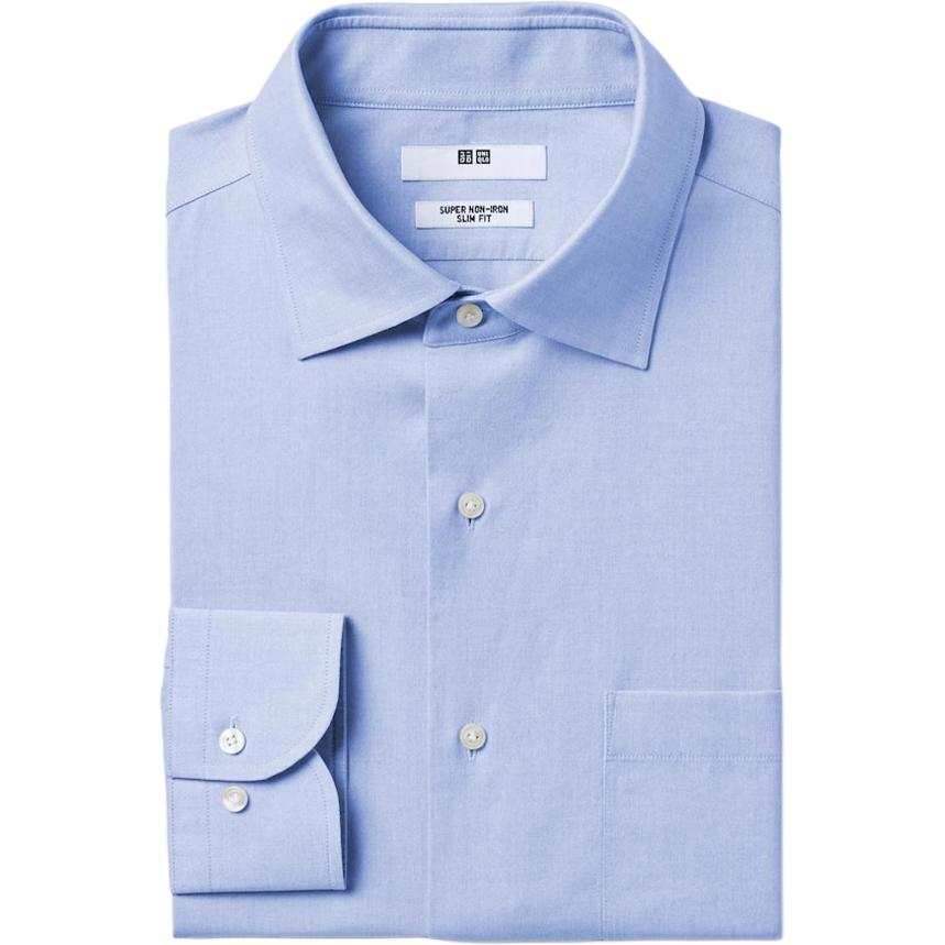 UNIQLO Shirts Men's Light Blue Lapel Moderate