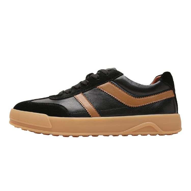 S.T.Dupont S. T.DUPONT Top Grain Cow Leather Low top Skateboard Shoes Men's Black