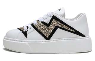 PRADA Leather Skateboard Shoes Women's White