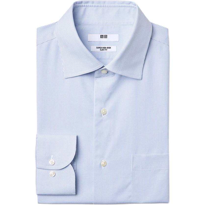 UNIQLO Shirts Men's Sky Blue Lapel Moderate