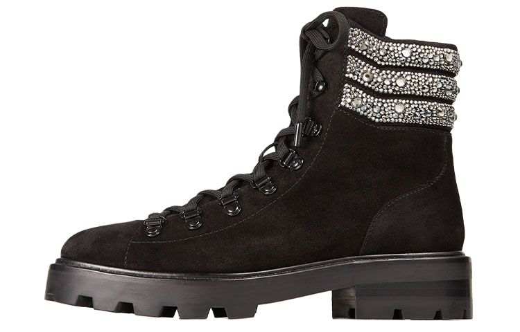Jimmy Choo Eshe Flat Combat Boots Women's Black