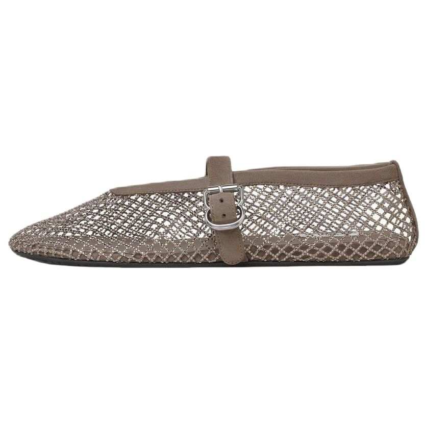 Alaia Flat Mary Jane Shoes Women's Silver