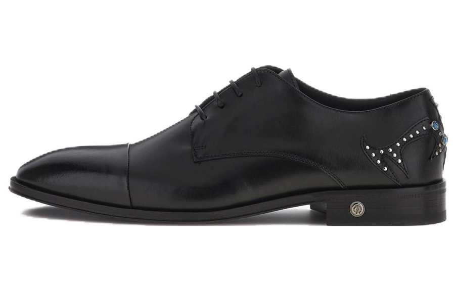 Roberto Cavalli Leather Dress Shoes Men's Black