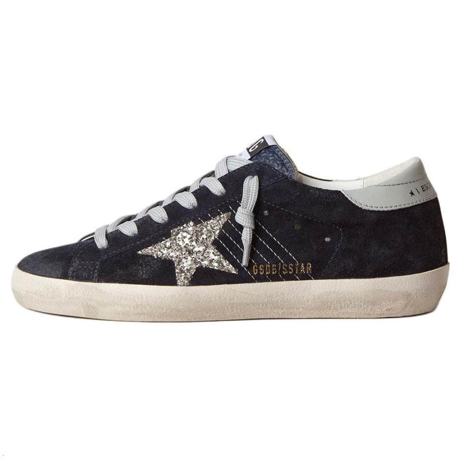 Golden Goose Super Star Low top Skateboard Shoes Women's Navy Blue