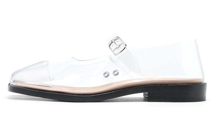 Maison Margiela Tabi Flat Stylish Skateboarding Shoes Women's Clear White