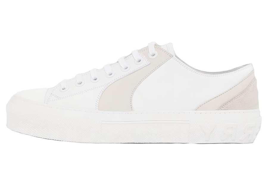 Burberry Low top Skateboard Shoes Men's White Gray