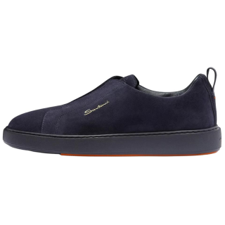 Santoni Suede Skateboard Shoes Men's Blue