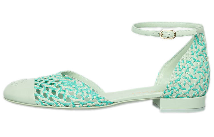 CHANEL Sheepskin Women's Casual Shoes Women's Green