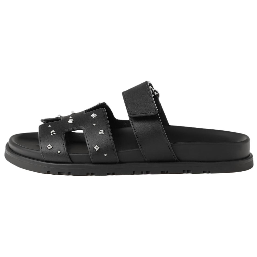 HERMES HERMES Chypre Slide Slippers Women's Black