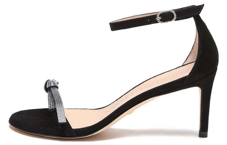 Stuart Weitzman Stuart Weitzman/SW Suede One Strap Sandals 7.5cm Women's Black