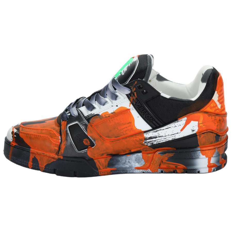 LOUIS VUITTON Trainer Low top Skateboard Shoes Unisex Black Orange
