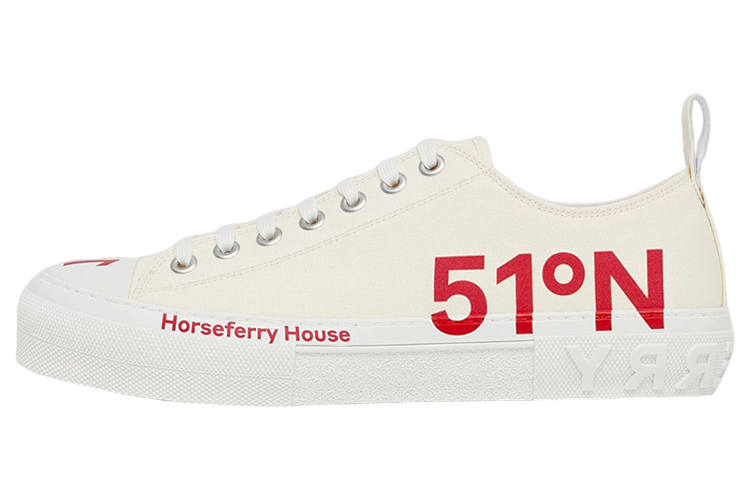 Burberry Low top Stylish Skateboarding Shoes Men's White