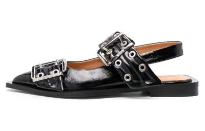 GANNI Eyelet-detail Slingback Pumps
