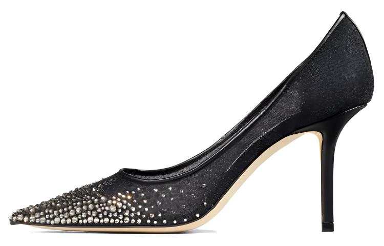 Jimmy Choo LOVE 85 Mesh Slim Heel High Heels 8.5cm Women's Black