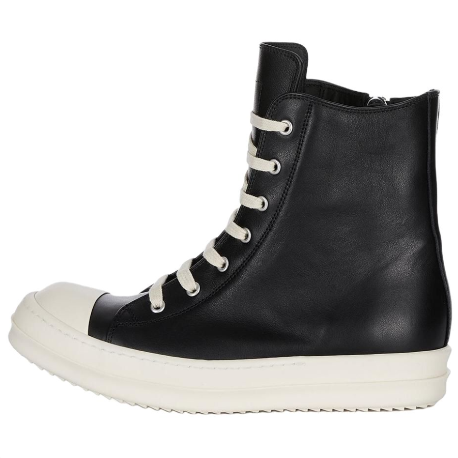 RICK OWENS RICK OWENS/RO CONCORDIANS Cow Leather High top Skateboard Shoes Men's Black