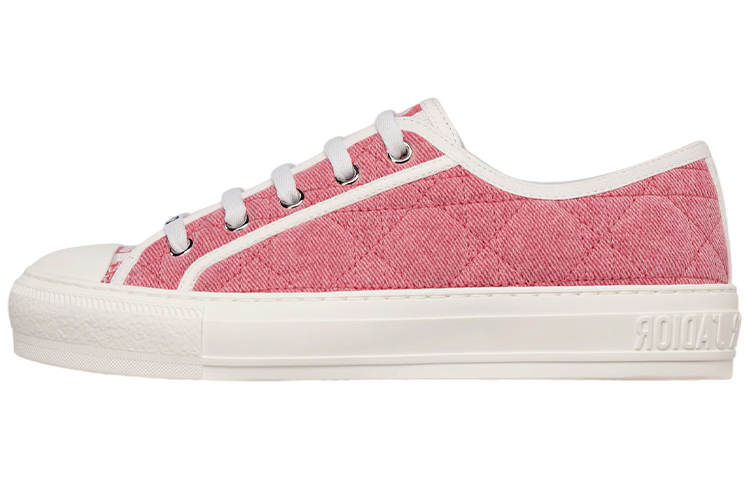 DIOR Walk'N'DIOR Low Top Pink Faded Cannage Embroidered Denim Women's