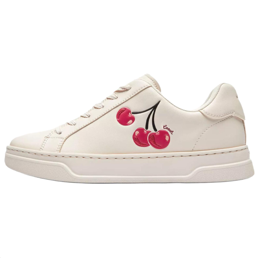 COACH Highline Leather Low top Skateboard Shoes Women's White