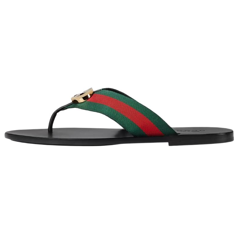 GUCCI GUCCI Web Striped Thong Sandals