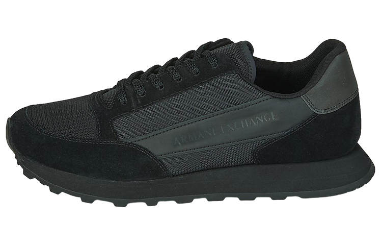 ARMANI EXCHANGE ARMANI EXCHANGEAE Leather Lace Up Low top Sports Casual Shoes Men's Black