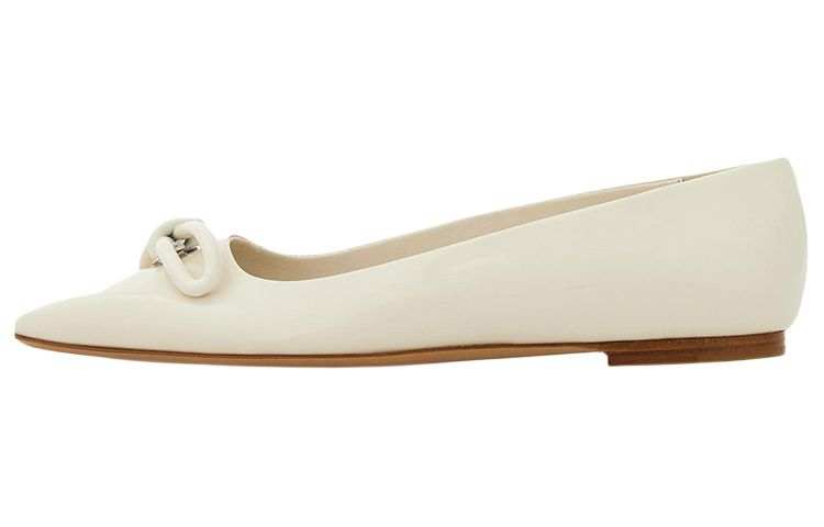 FERRAGAMO Knot-detail Patent-leather Ballerina Shoes
