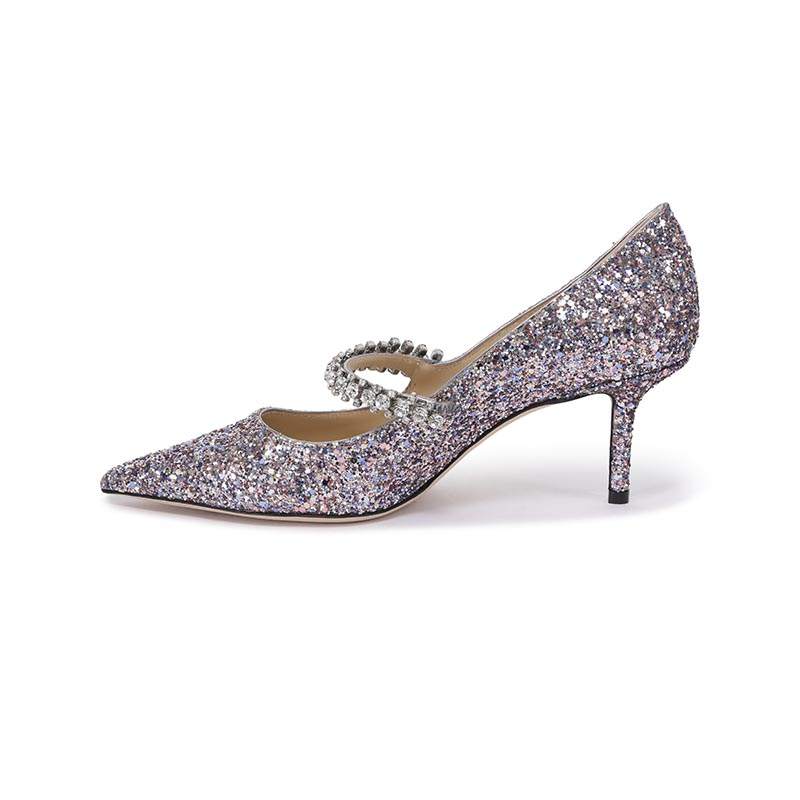 Jimmy Choo Bing Fabric Slim Heel High Heels 6.5cm Women's Pink
