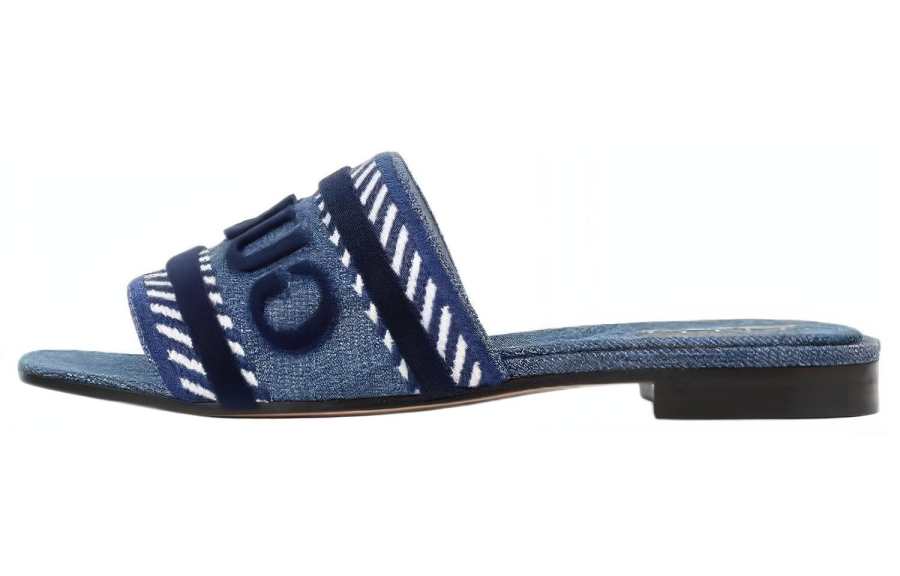 Gucci Wmns Gucci Script Slide Sandal 'Light Blue Denim' Women's