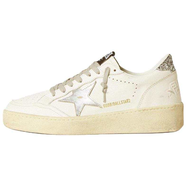Golden Goose Ball Star 2 Deluxe White Silver Women's