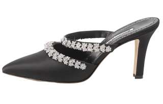 MANOLO BLAHNIK Closed Toe Slippers Women's Black